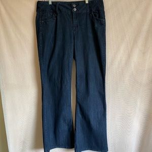 Ashley Stewart jeans, bootcut size 14 / 33” dark washed stretched denim